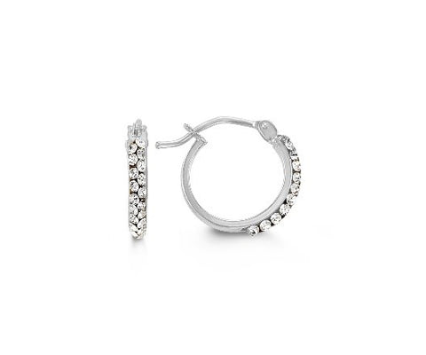 Bella Collection - White Gold Hoop Earrings