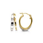 Bella Collection - Two-tone Hoop Earrings