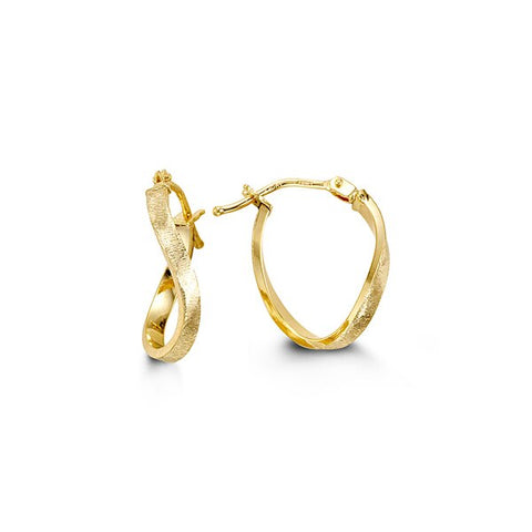 Yellow Gold Curved Hoop Earrings