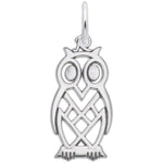 Sterling Silver Flat Owl Charm/Pendant