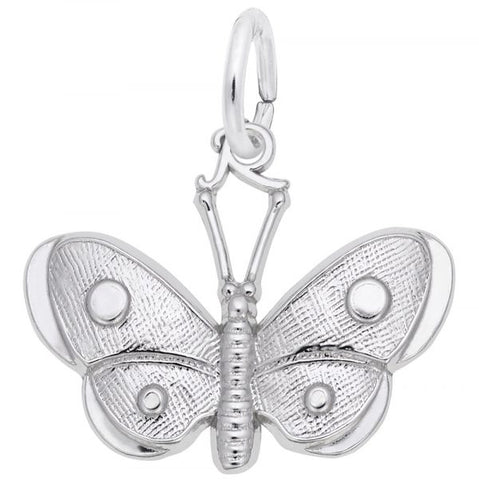 Sterling Silver Spotted Wings Butterfly Charm/Pendant