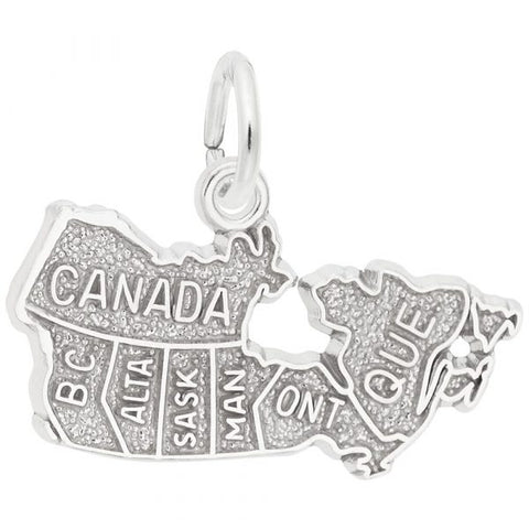 Sterling Silver Canada Map Pendant