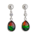 Sterling Silver Teardrop Sapphire Emily Earrings by Korite Ammolite