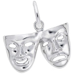 Sterling Silver Comedy & Tragedy Masks Charm/Pendant