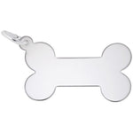 Sterling Silver Flat Dog Bone Charm/Pendant