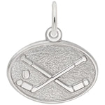 Sterling Hockey Oval Disc Pendant
