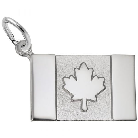 Sterling Silver Canadian Flag Pendant