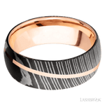 LASHBROOK - Damascus Steel w/14kt Rose Gold Inlay & Sleeve