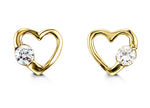 14kt Yellow Gold Heart Baby Stud Earrings