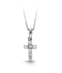 10kt White Gold Cross Baby Necklace