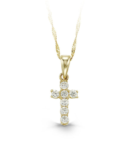 10kt Yellow Gold Cross Baby Necklace