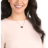 SWAROVSKI FACET SWAN NECKLACE, BLACK