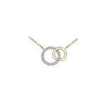 10kt Yellow Gold Interlocking Circles Diamond Necklace