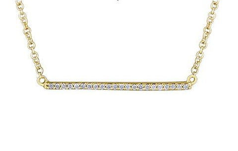 10kt Yellow Gold Bar Diamond Necklace
