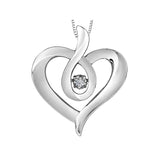Maple Leaf Diamond Heart Necklace