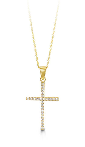 Bella Collection - CZ Yellow Gold Cross