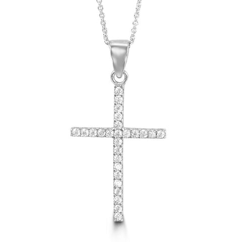 Bella Collection - CZ White Gold Cross