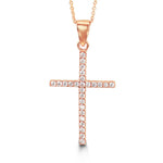Bella Collection - CZ Rose Gold Cross