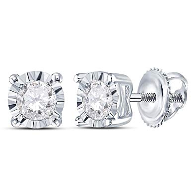 White Gold Diamond Stud Earrings .05ct-1.00ct tw
