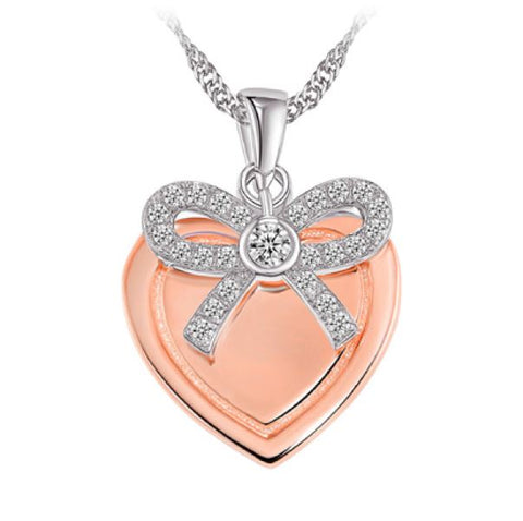 Legend Sterling Silver Heart w/bow Necklace