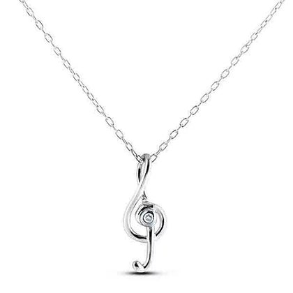 Polar Light Canadian Diamond Treble Clef Necklace