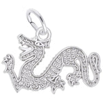 Sterling Silver Flat Chinese Serpent Dragon Charm/Pendant
