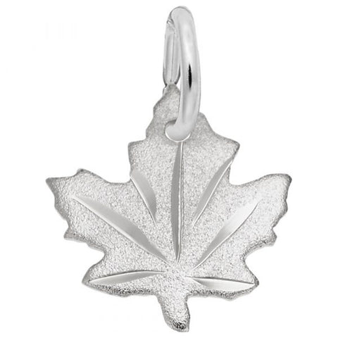 Sterling Silver Maple Leaf Satin Pendant