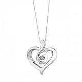 Maple Leaf Diamond Heart Necklace
