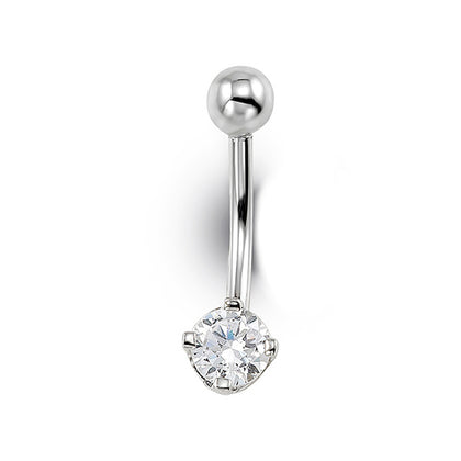 14kt White Gold Belly Ring