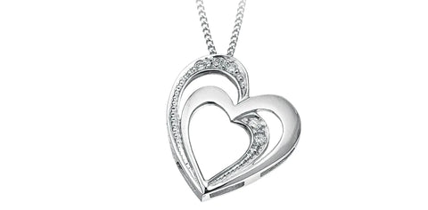 White Gold Diamond Heart Necklace