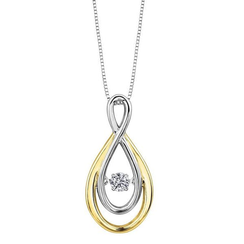10kt Yellow & White Gold Pulse Diamond Necklace