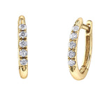 10kt Yellow Gold Diamond Hoop Earrings