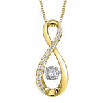 10kt Yellow Gold Pulse Infinty Diamond Necklace
