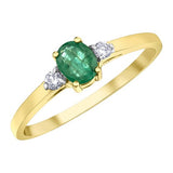 10kt Yellow Gold Emerald & Diamond Ring