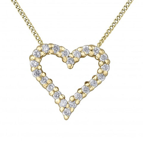 10kt Yellow Gold Diamond Heart Necklace