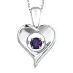 Pulse Sterling Silver Birthstone Heart - You choose