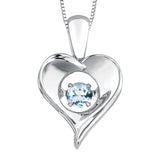 Pulse Sterling Silver Birthstone Heart - You choose