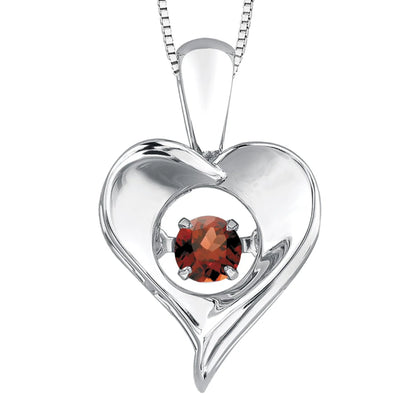 Sterling Silver Birthstone Heart - You choose