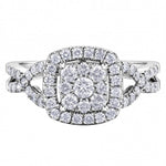 White Gold Halo Diamond Engagement Ring