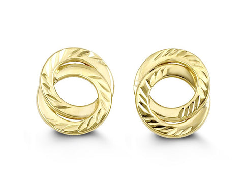 Bella Collection -Yellow Gold Knot Studs