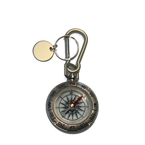 Compass Keychain - ENGRAVABLE