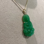 14kt Yellow Gold Buddha Jade Necklace
