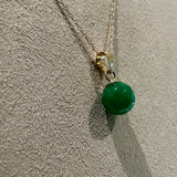 14kt Yellow Gold Jade Bead Necklace