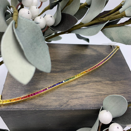 18kt Yellow Gold Rainbow Sapphire Bracelet