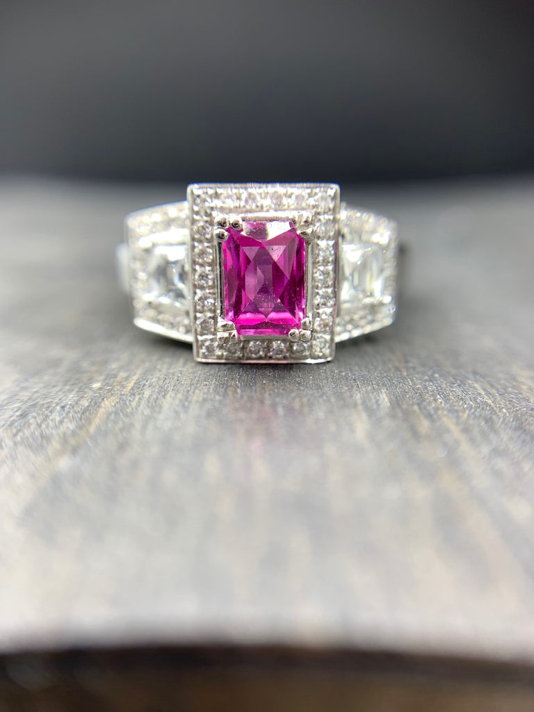 Pink sapphire sales engagement ring