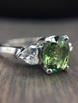 18kt Green Sapphire & Diamond Ring