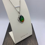 Sterling Silver Faceted Oval Rosalind Pendant by Korite Ammolite