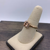 14kt Rose Gold Cushion Morganite & Diamond Ring