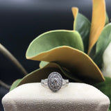 White Gold Double Halo Diamond Engagement Set