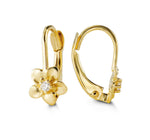 10kt Gold Flower Drop Earrings